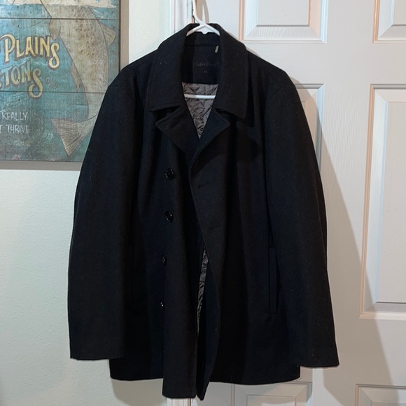 Calvin Klein Mens Wool Pea Coat